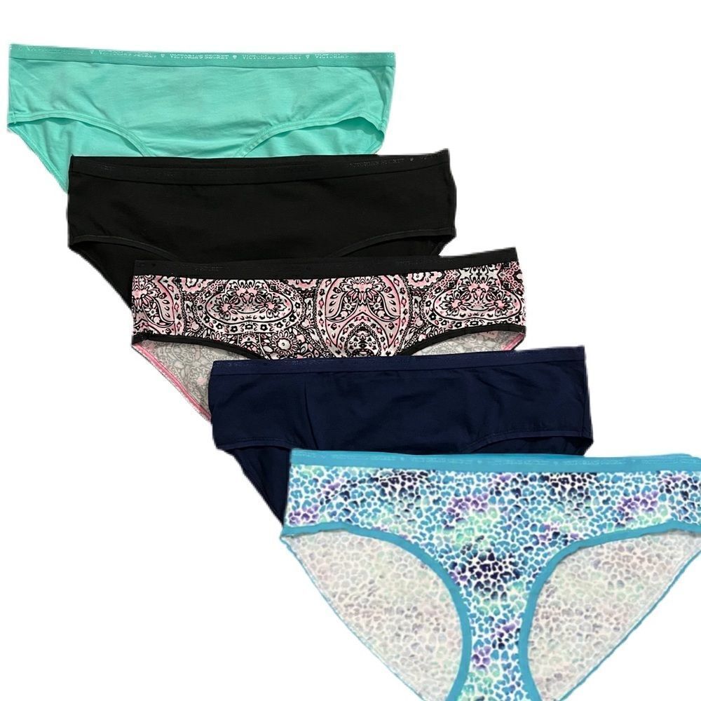 Victoria’s Secret Bundle of 5 Stretch Cotton Hiphugger Panty Multicolor X-Large
